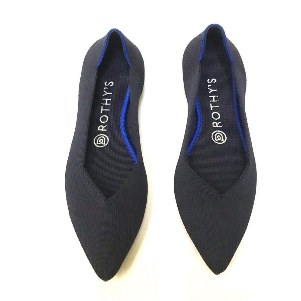 Rothy's The Point Navy Classic Ballet Flat 8 fits like a 7